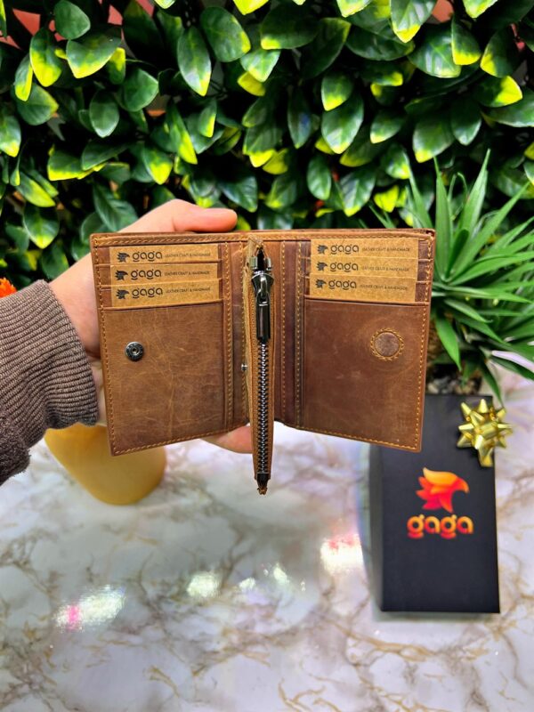 Çıtçıtlı Mıknatıslı Cüzdan Hakiki Deri Lüks Fındık 1044 - Görsel 5