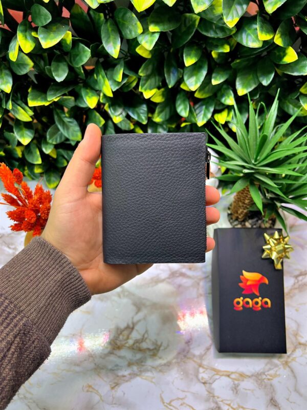 Çıtçıtlı Mıknatıslı Cüzdan Hakiki Deri Lüks Siyah 1044 - Görsel 4
