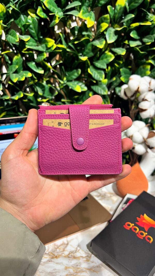 Mini Kadın Kartlık Hakiki Deri Pembe 1052
