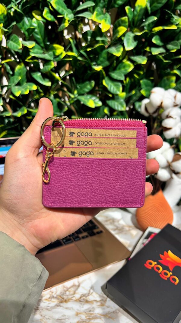 Mini Kadın Kartlık Hakiki Deri Pembe 1052 - Görsel 2