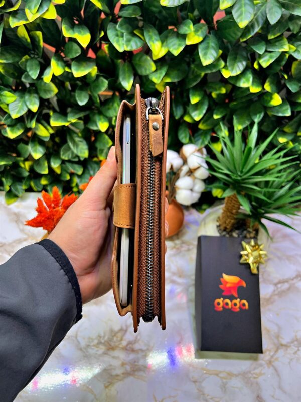 Venice Fındık Çıtçıtlı Tutamaçlı Telefon Bölmeli Cüzdan 1040 - Görsel 6