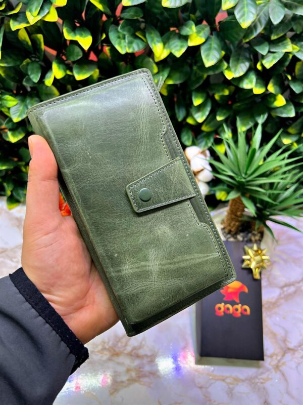 Venice Yeşil Çıtçıtlı Tutamaçlı Telefon Bölmeli Cüzdan 1040